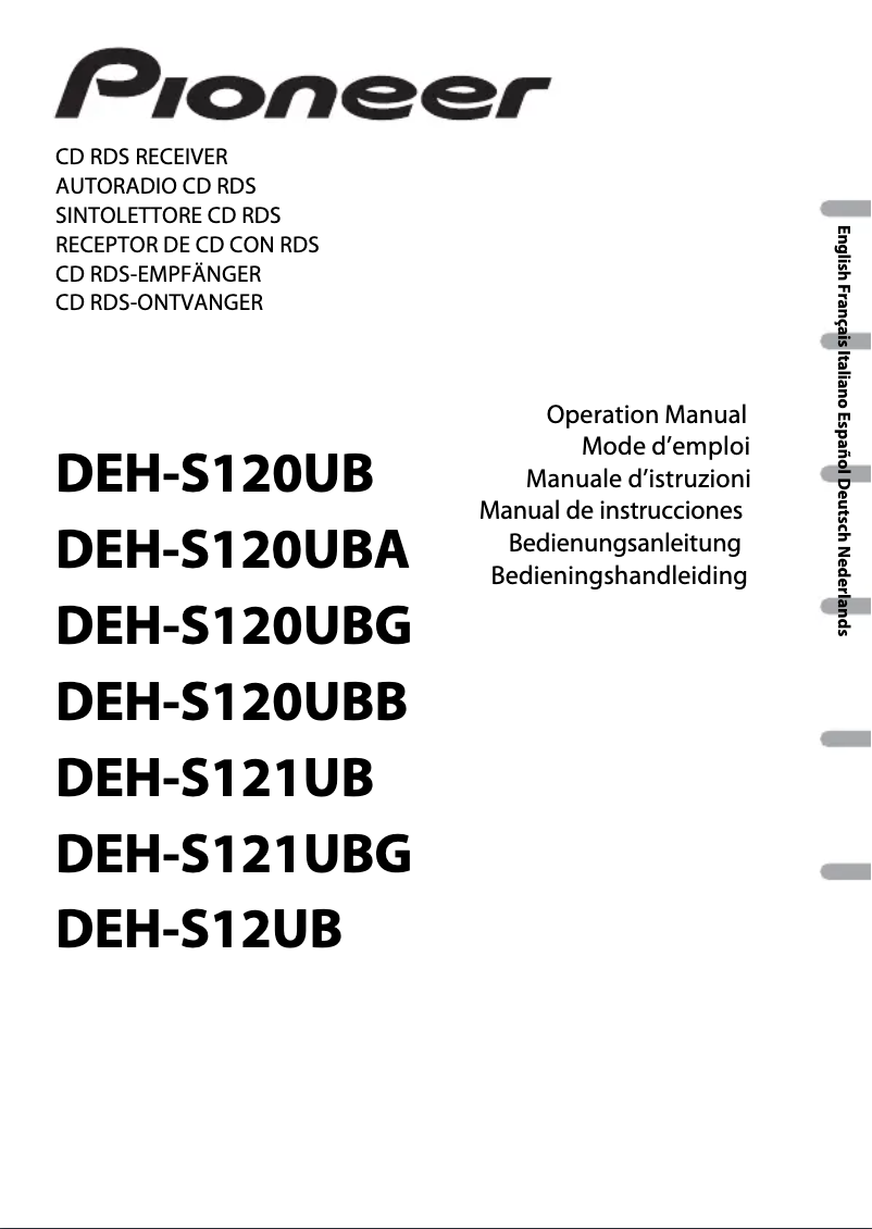 Page n°1 - Manuel utilisateur Pioneer DEH-S120UBB