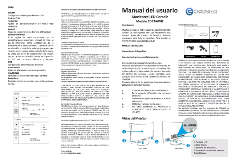 Image de la première page du manuel de l'appareil 24WHE