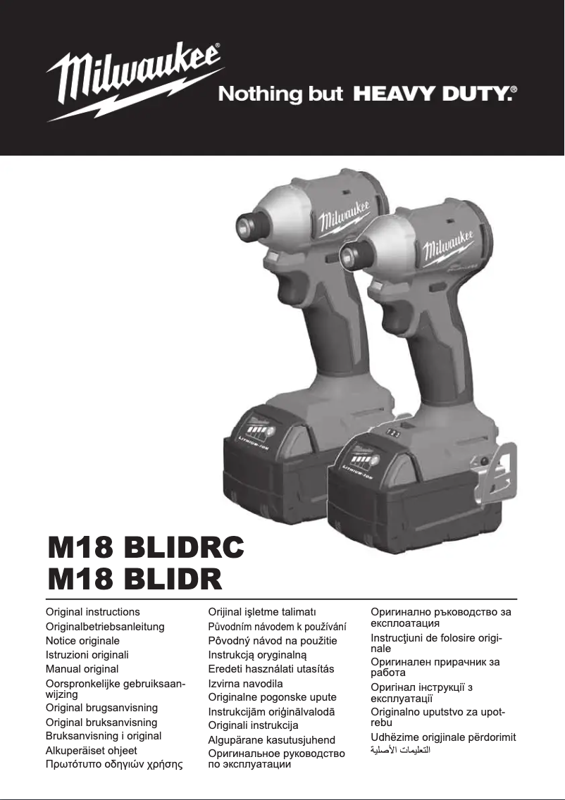 Page n°1 - Manuel utilisateur Milwaukee M18 BLIDRC