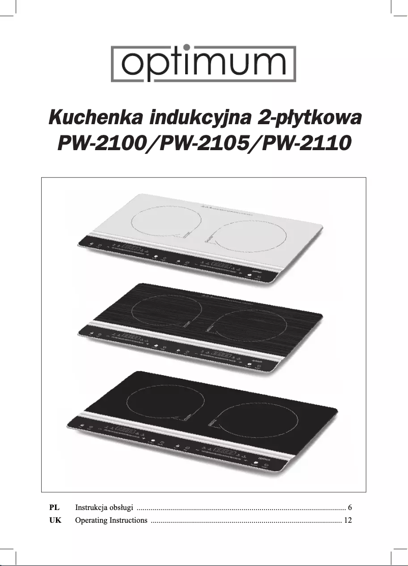 Page 1 de la notice Manuel utilisateur Optimum PW-2100