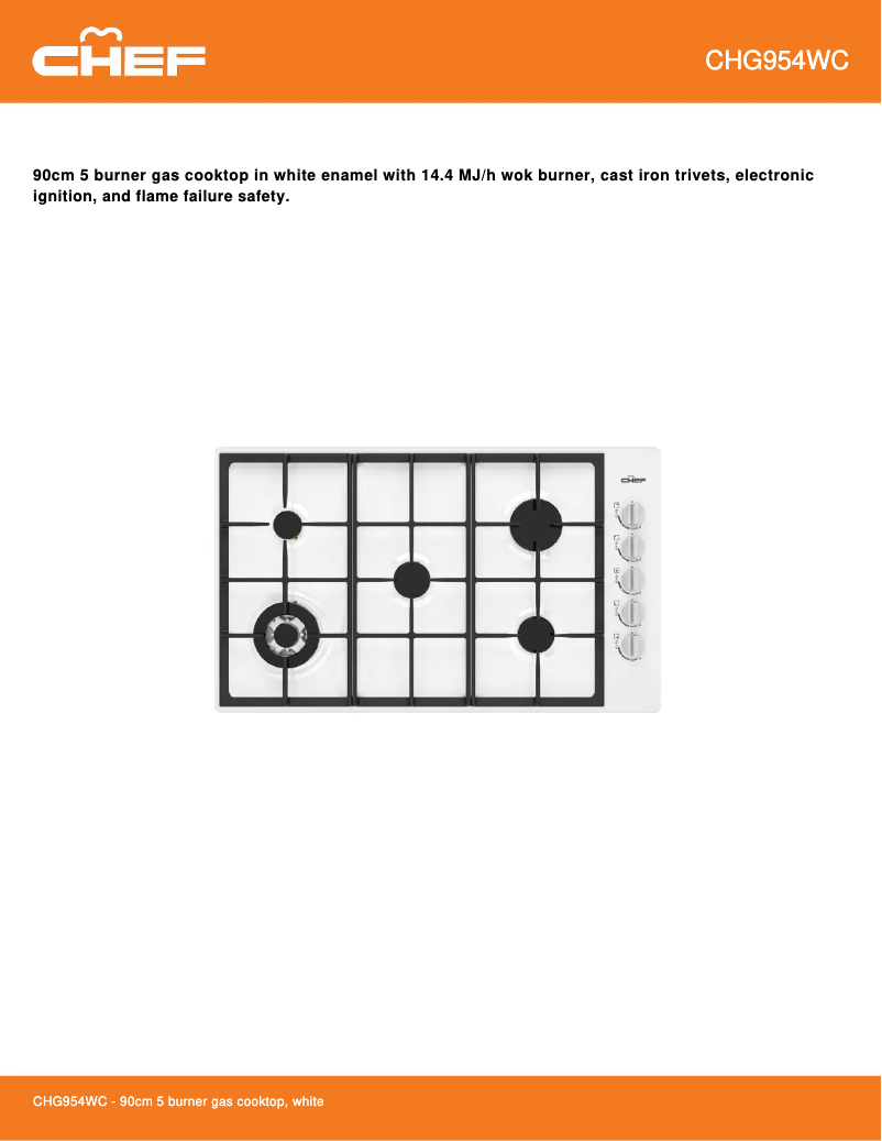 Page n°1 - Fiche technique Chef CHG954WC