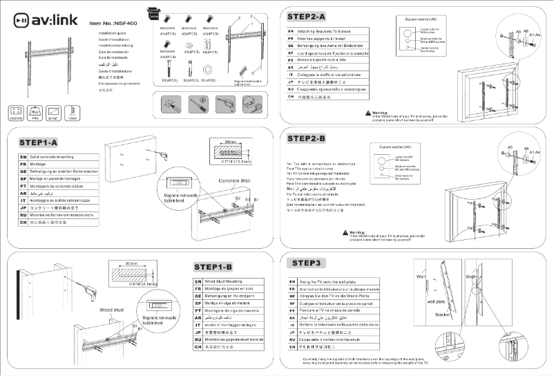 Page n°1 - Manuel utilisateur AV:link NSF400