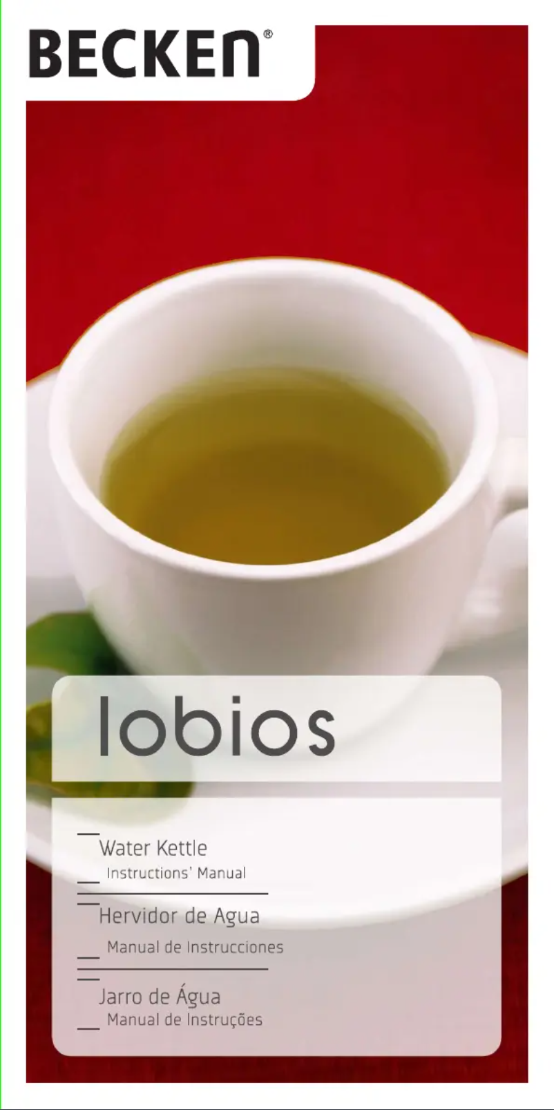 Page 1 de la notice Manuel utilisateur Becken BWK1053