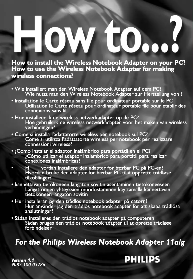 Page 1 de la notice Guide de démarrage rapide Philips CPWNA100