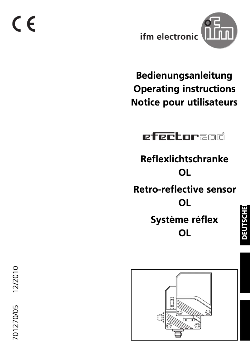 Page 1 de la notice Manuel utilisateur IFM OL0018
