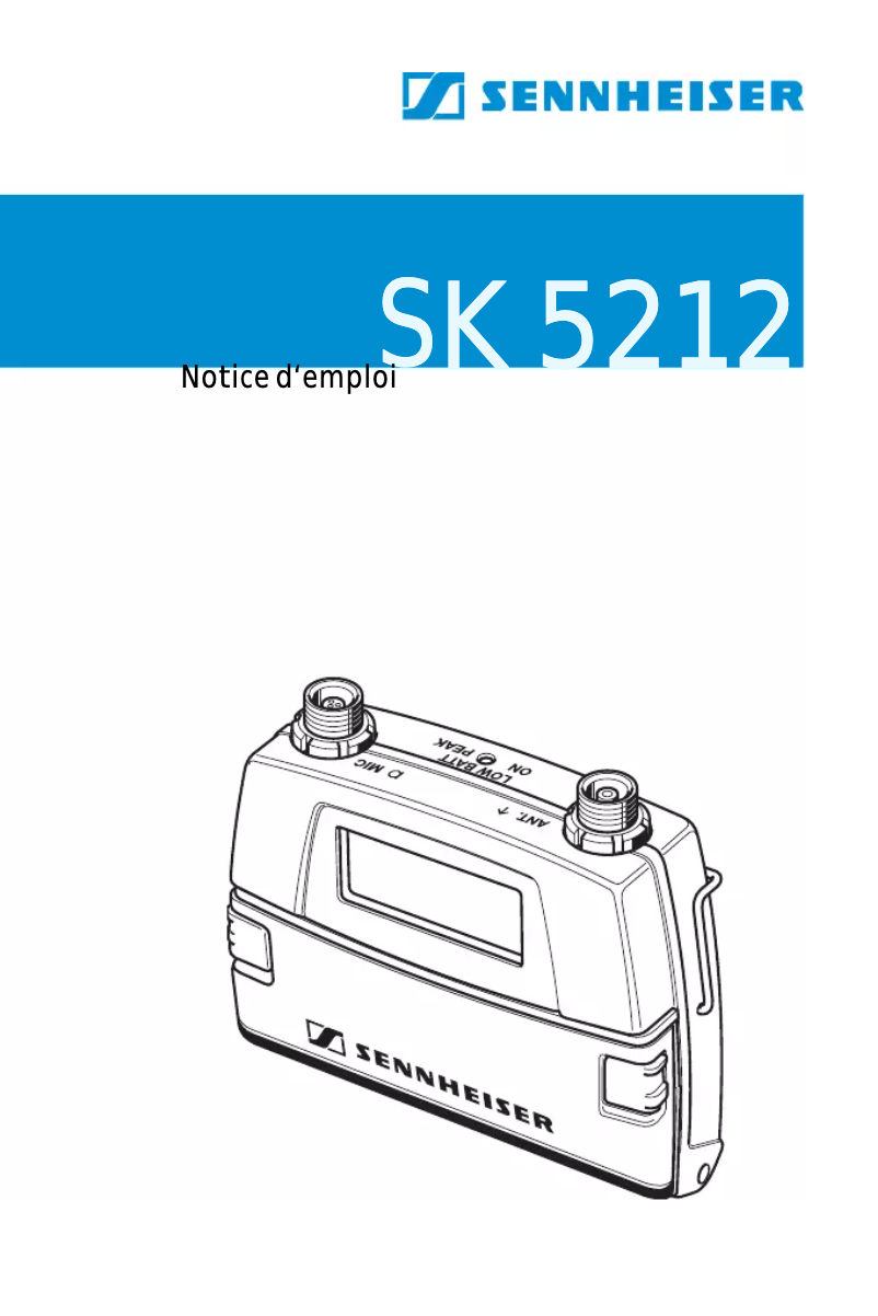 Page 1 de la notice Manuel utilisateur Sennheiser SK 5212