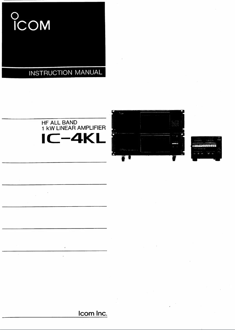 Page n°1 - Manuel utilisateur ICOM IC-4KL