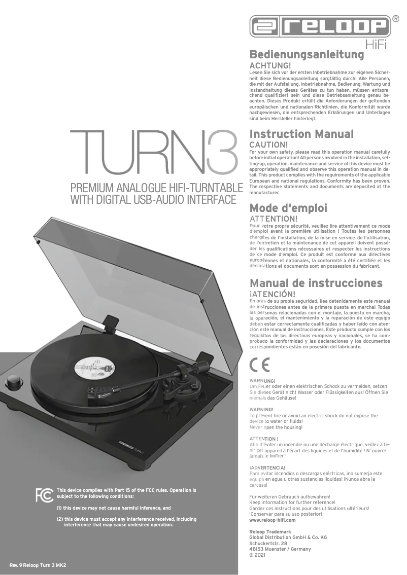 Page n°1 - Manuel utilisateur Reloop Turn 3 MK2