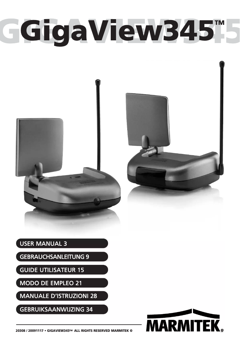 Page 1 de la notice Manuel utilisateur Marmitek GigaView 345
