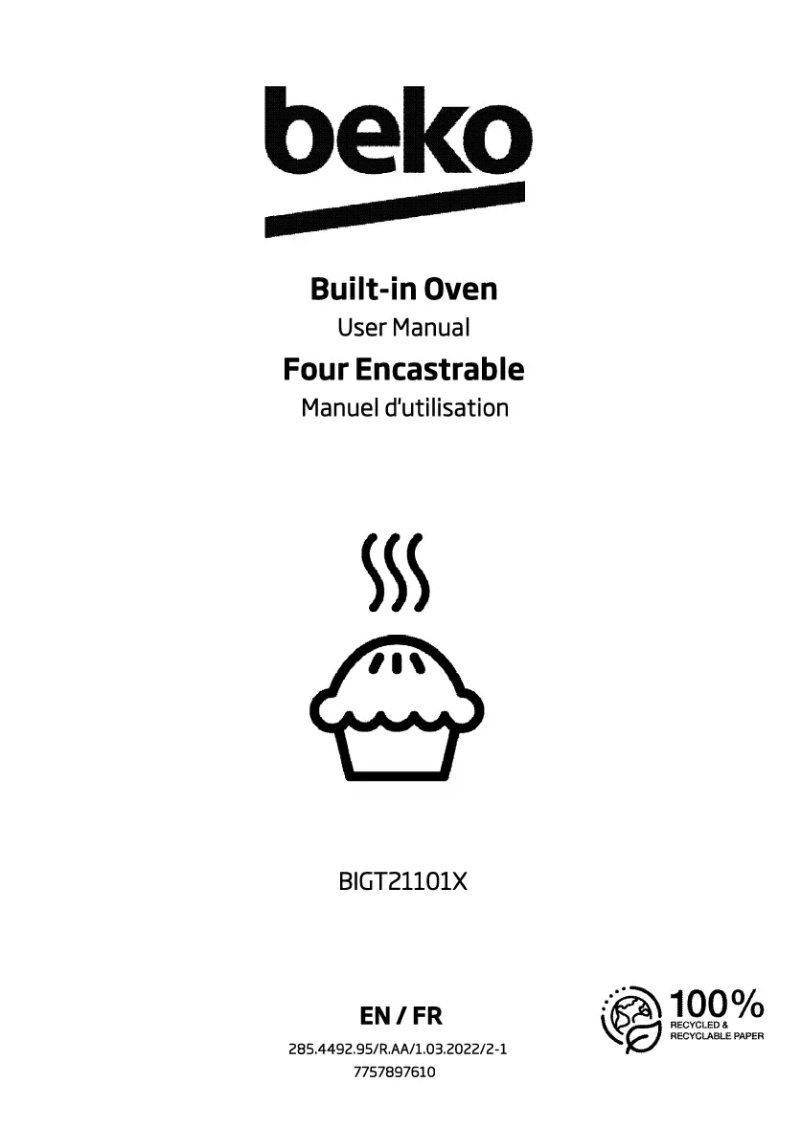 Page 1 de la notice Manuel utilisateur Beko BIGT21101X