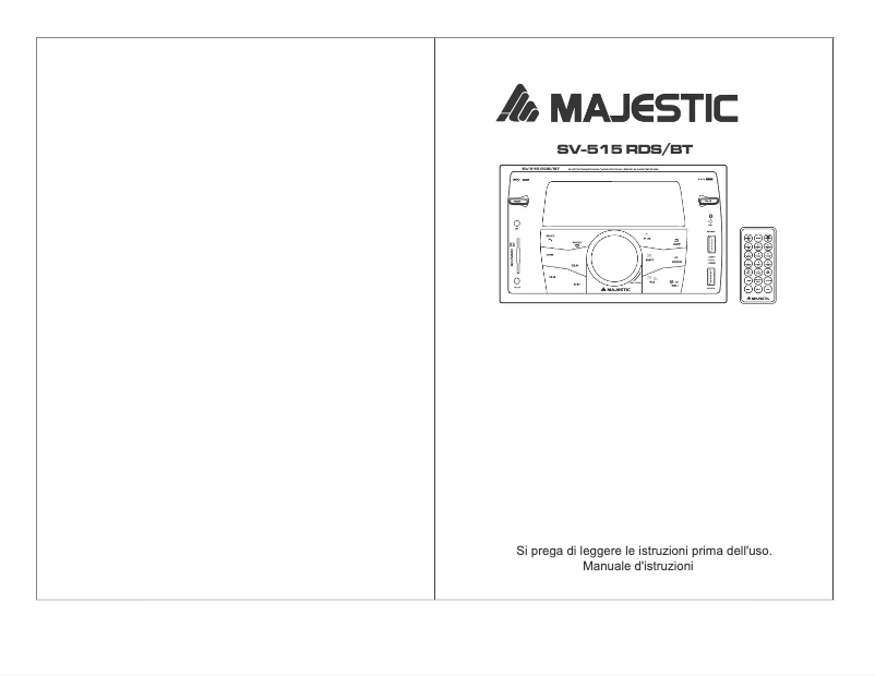 Page n°1 - Manuel utilisateur Majestic SV-515 RDS BT