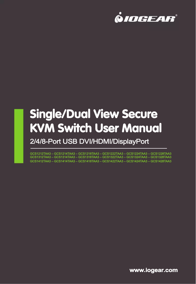 Page n°1 - Manuel utilisateur iogear GCS1212TAA3