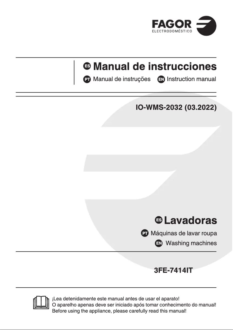 Página 1 del manual Manual de usuario Fagor 3FE-7414IT