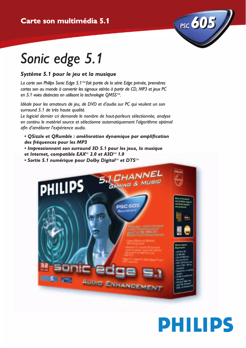 Page n°1 - Fiche technique Philips PSC605