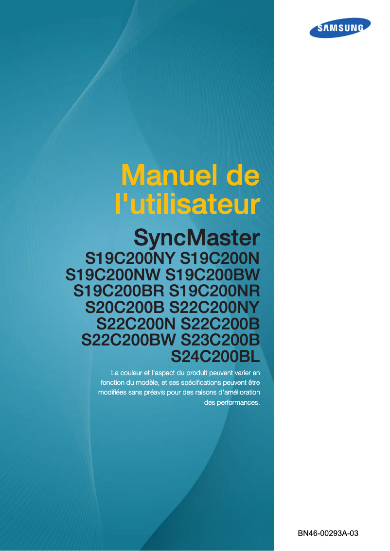 Image de la première page du manuel de l'appareil SyncMaster S22C200B