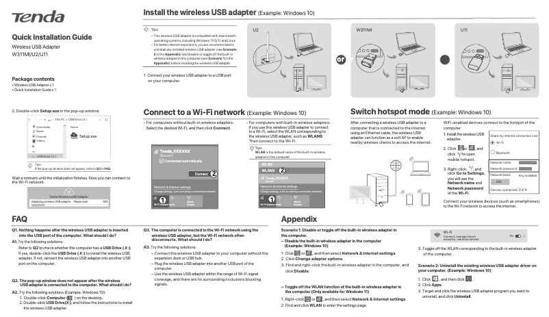 Image de la première page du manuel de l'appareil W311MI