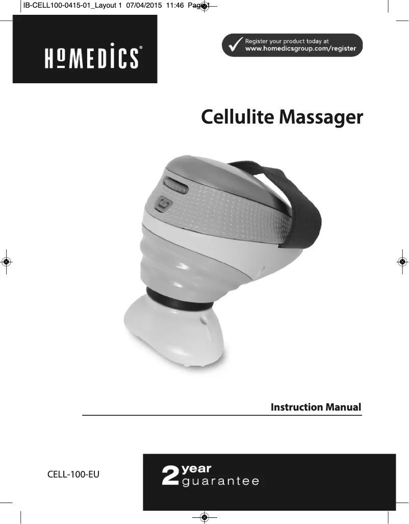 Page n°1 - Manuel utilisateur Homedics ELM-CELL100-EU