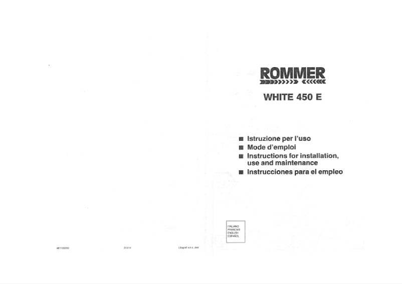 Image de la première page du manuel de l'appareil White 450 E