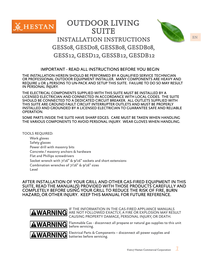 Image de la première page du manuel de l'appareil GESS12