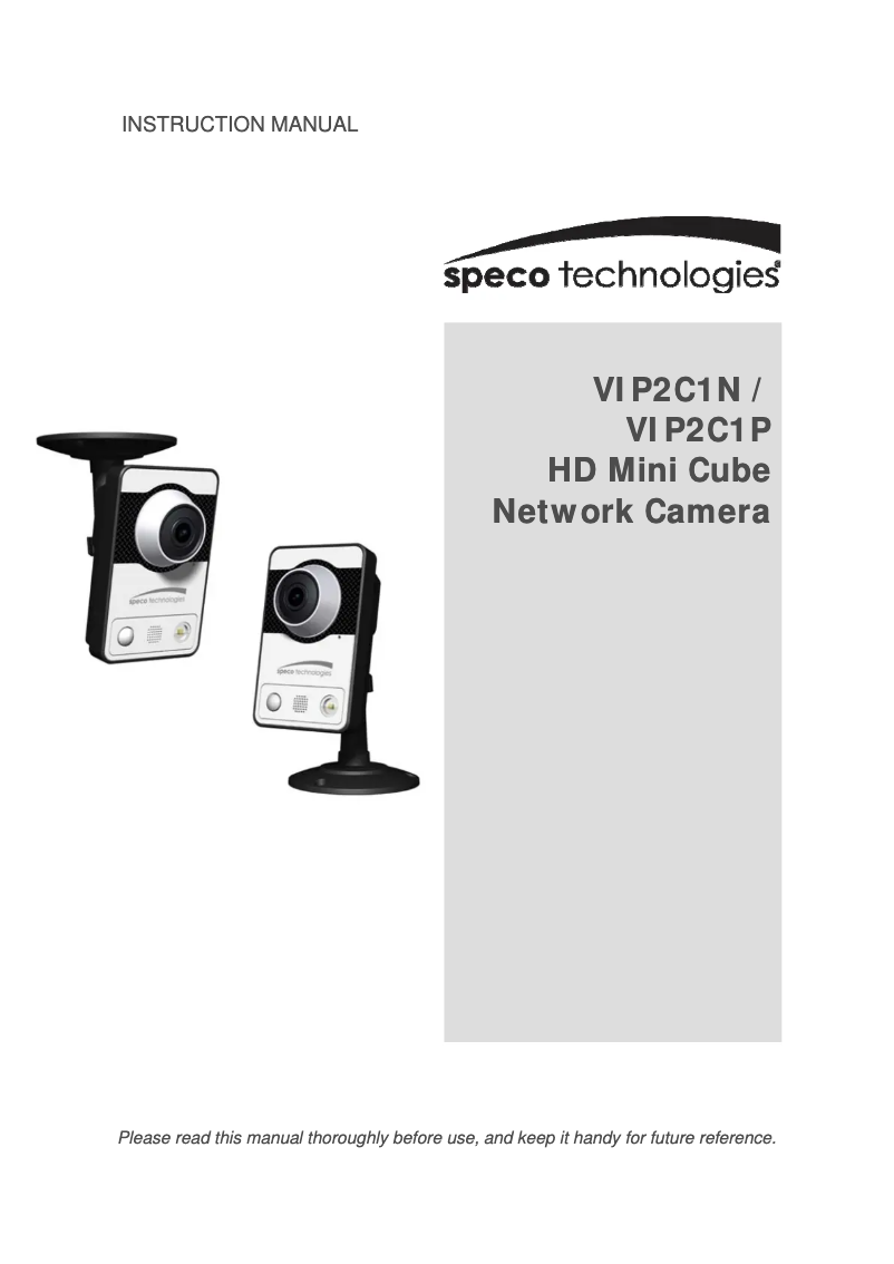 Page 1 de la notice Manuel utilisateur Speco Technologies VIP2C1P