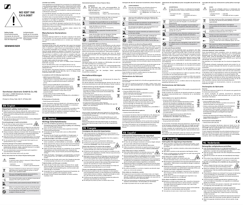 Page 1 de la notice Instructions de sécurité Sennheiser Momentum Free