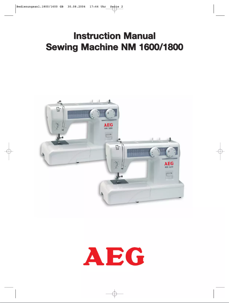 Page n°1 - Manuel utilisateur AEG NM 1800