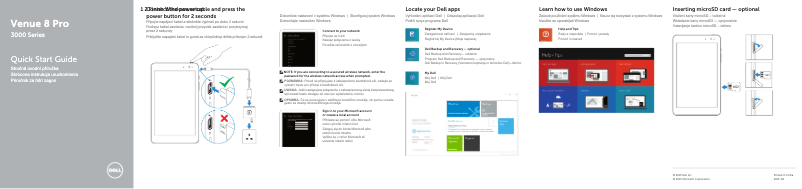 Image de la première page du manuel de l'appareil Venue 8 Pro