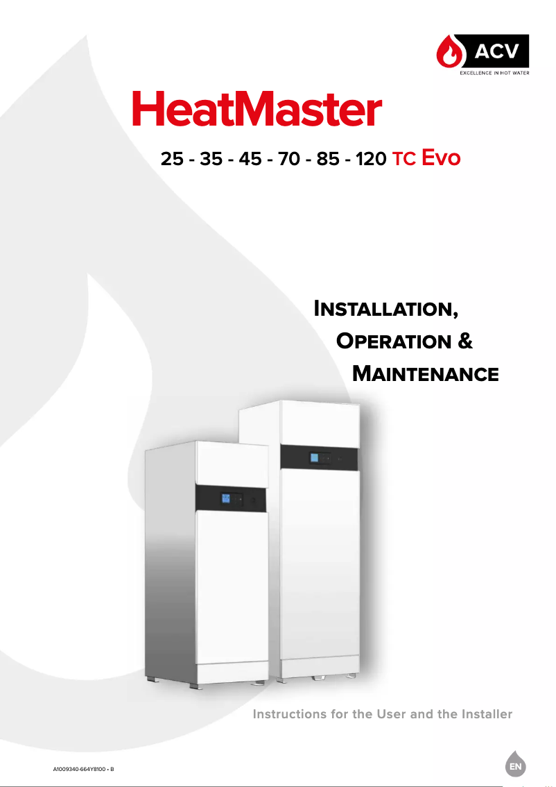 Page n°1 - Manuel utilisateur ACV HeatMaster 70 TC Evo