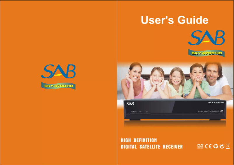 Page 1 de la notice Manuel utilisateur SAB Sky 4700HD