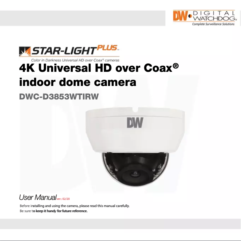 Image de la première page du manuel de l'appareil Star-Light Plus DWC-D3853WTIRW