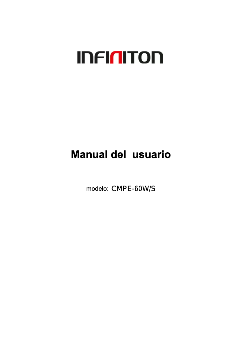 Page n°1 - Manuel utilisateur Infiniton CMPE-60S
