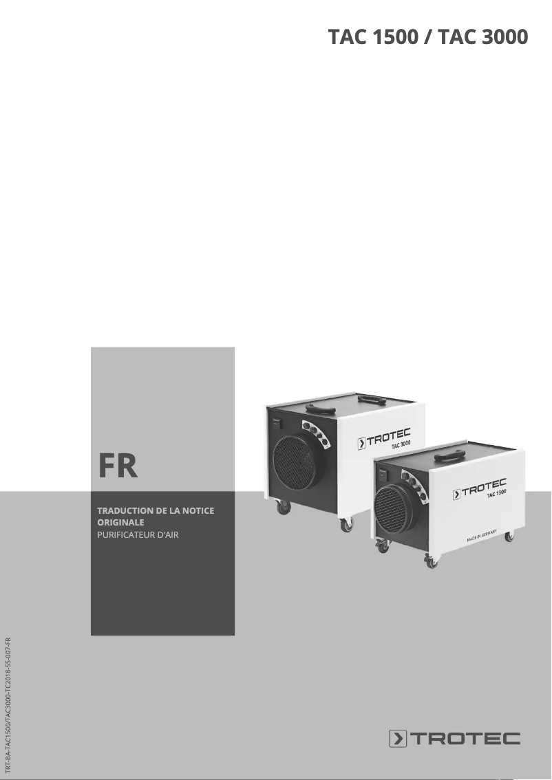 Image de la première page du manuel de l'appareil TAC 3000