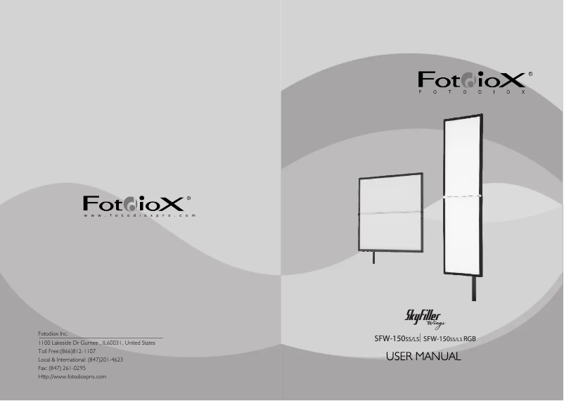 Page n°1 - Manuel utilisateur Fotodiox SkyFiller Wings SFW-150SS