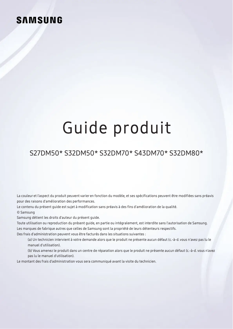 Page 1 de la notice Brochure Samsung S27DM500