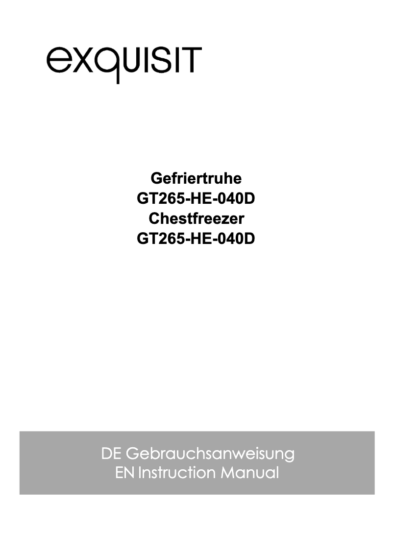 Image de la première page du manuel de l'appareil GT265-HE-040D