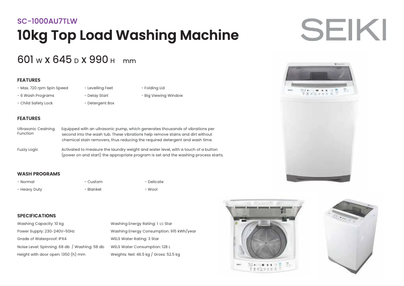 Image de la première page du manuel de l'appareil SC-1000AU7TL