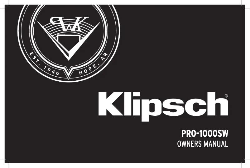 Image de la première page du manuel de l'appareil PRO-1000SW