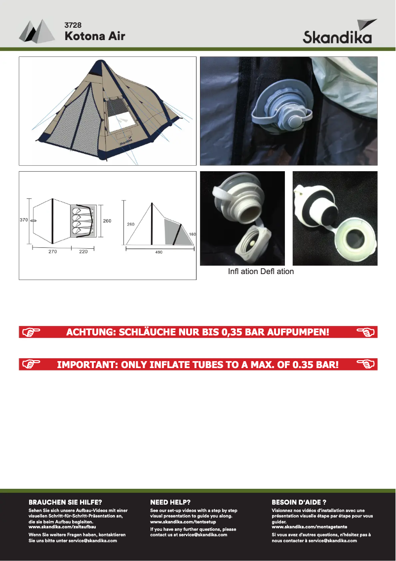 Page 1 de la notice Manuel utilisateur Skandika Kotona Air