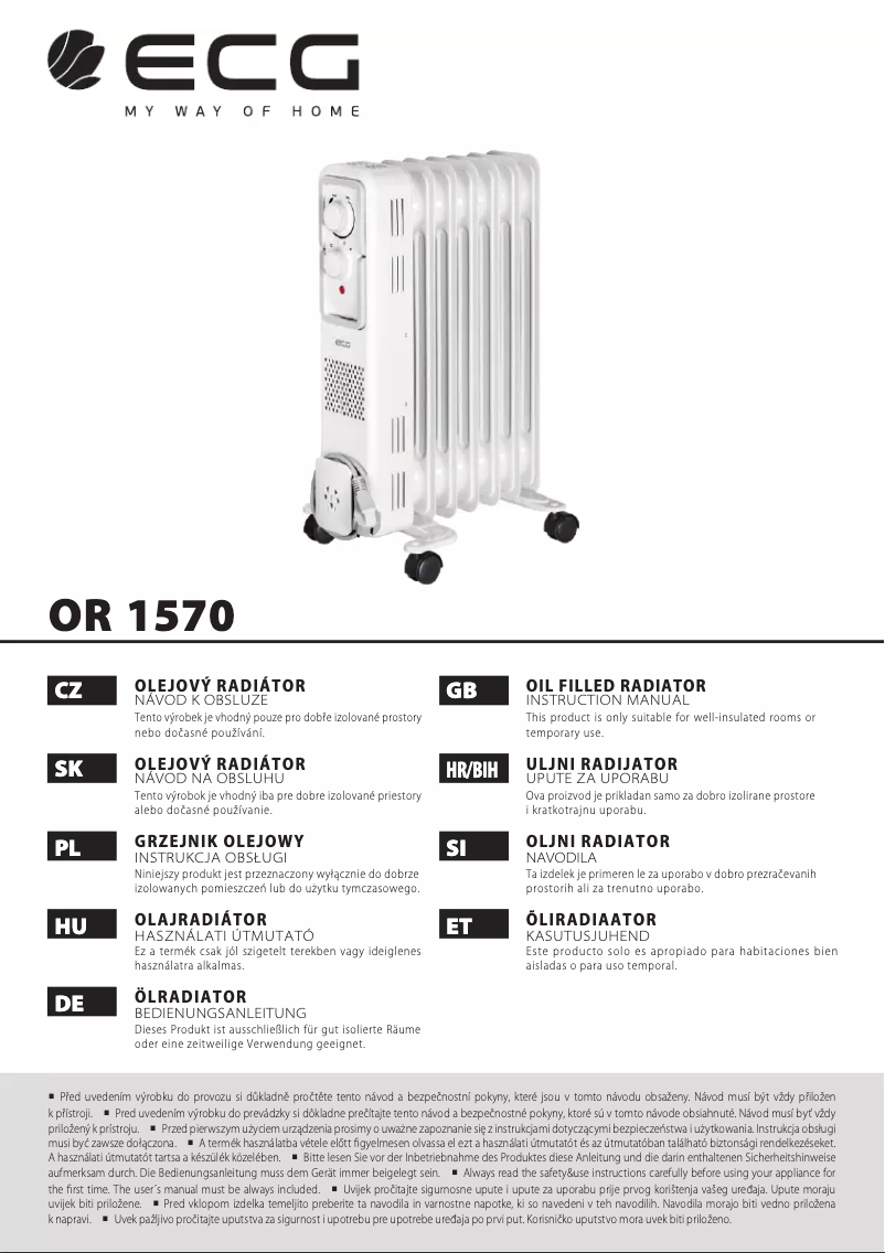 Image de la première page du manuel de l'appareil OR 1570