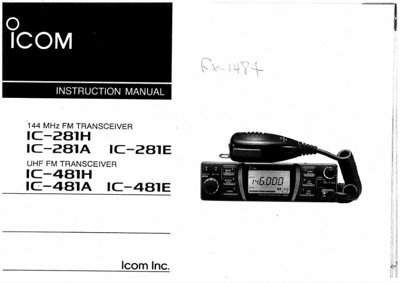 Page 1 de la notice Manuel utilisateur ICOM IC-281H