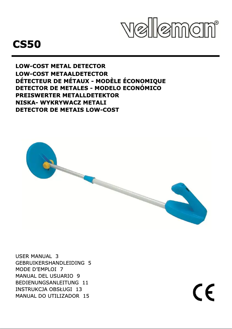 Page 1 de la notice Manuel utilisateur Velleman CS50