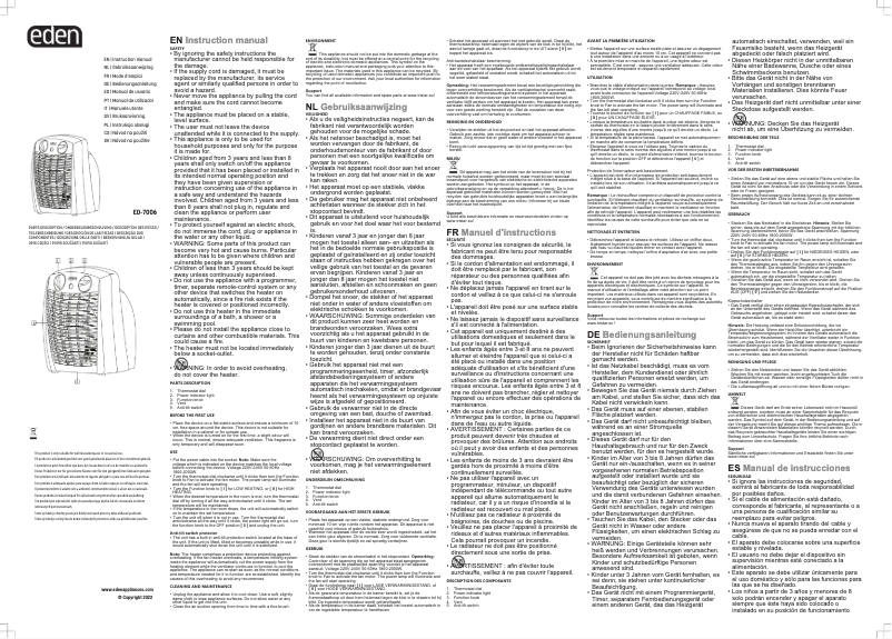 Page 1 de la notice Manuel utilisateur Eden ED-7006