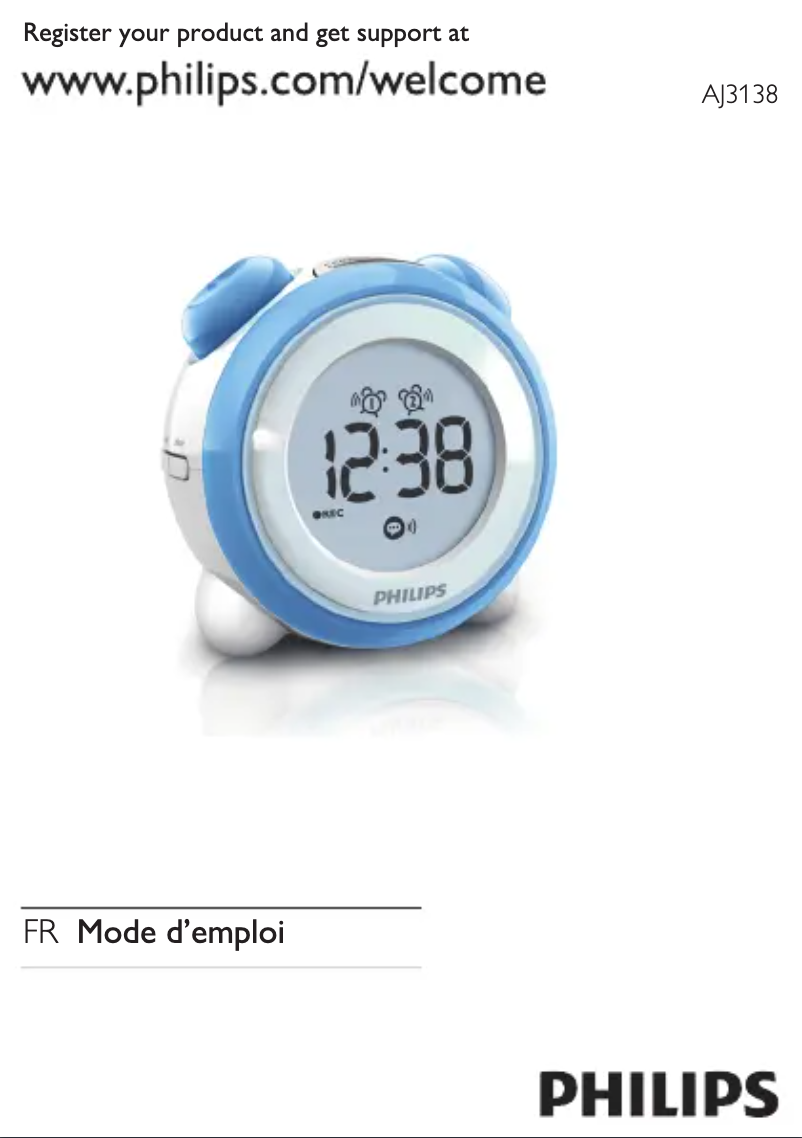 Page 1 de la notice Manuel utilisateur Philips AJ3138