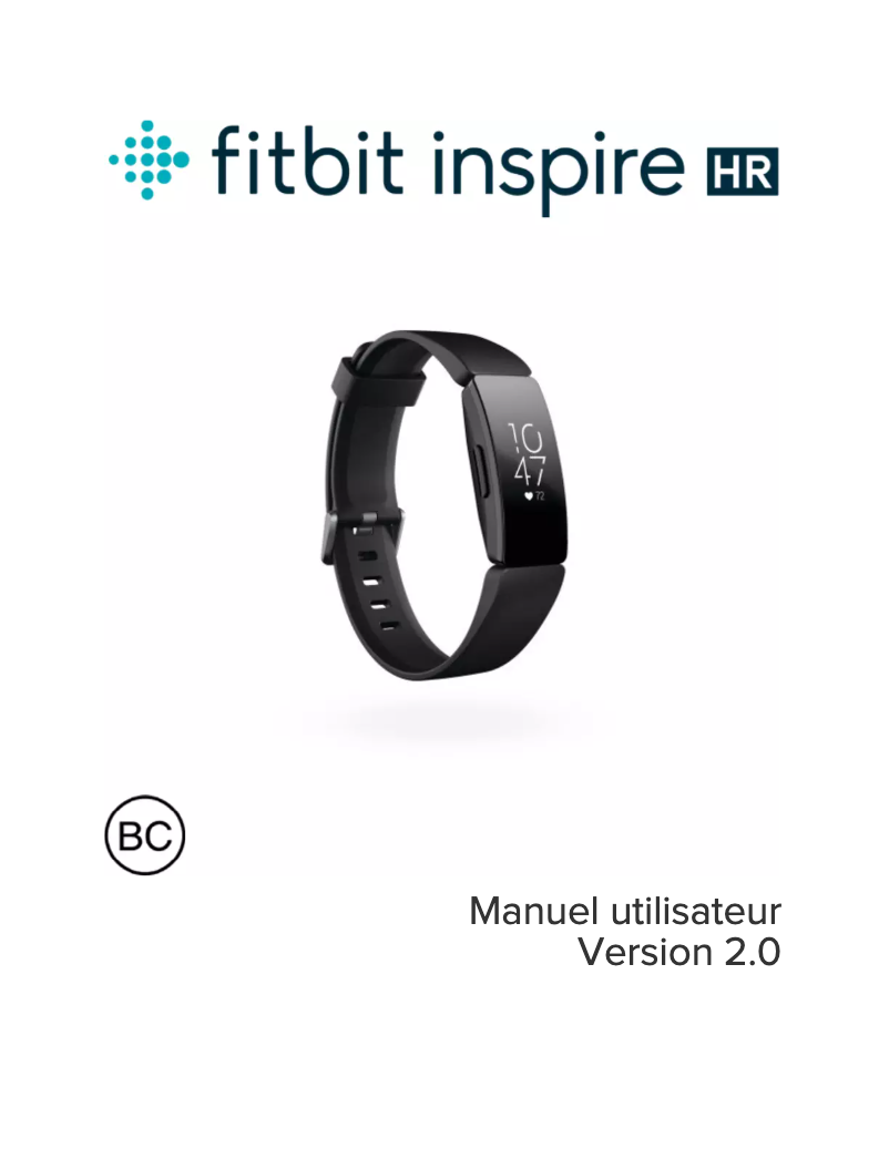 Page 1 de la notice Manuel utilisateur Fitbit Inspire HR