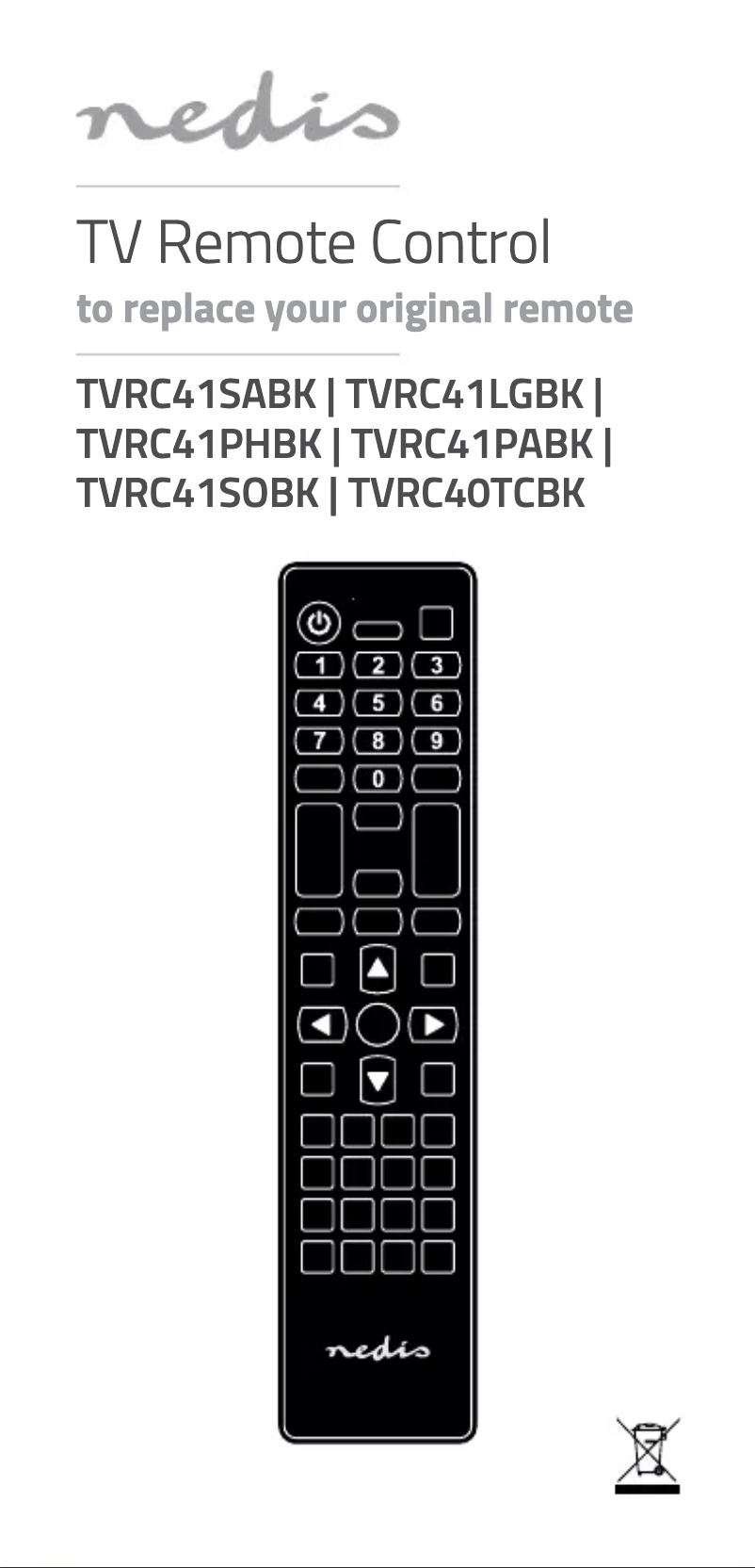 Page n°1 - Manuel utilisateur Nedis TVRC40TCBK