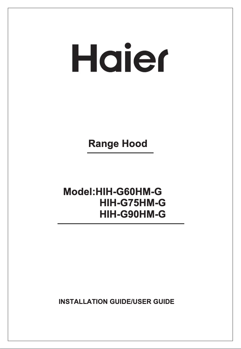 Page 1 de la notice Manuel utilisateur Haier HIH-G90HM-G