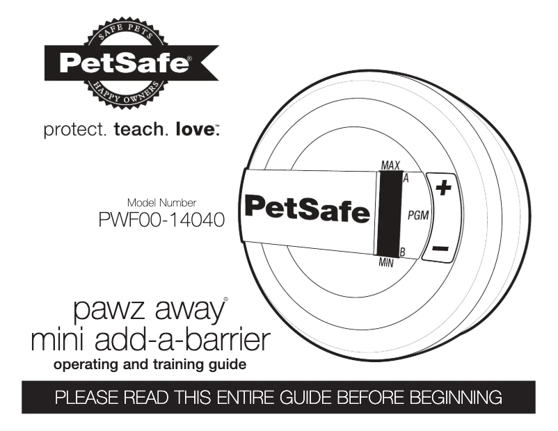 Page 1 de la notice Manuel utilisateur PetSafe Pawz Away PWF00-14040