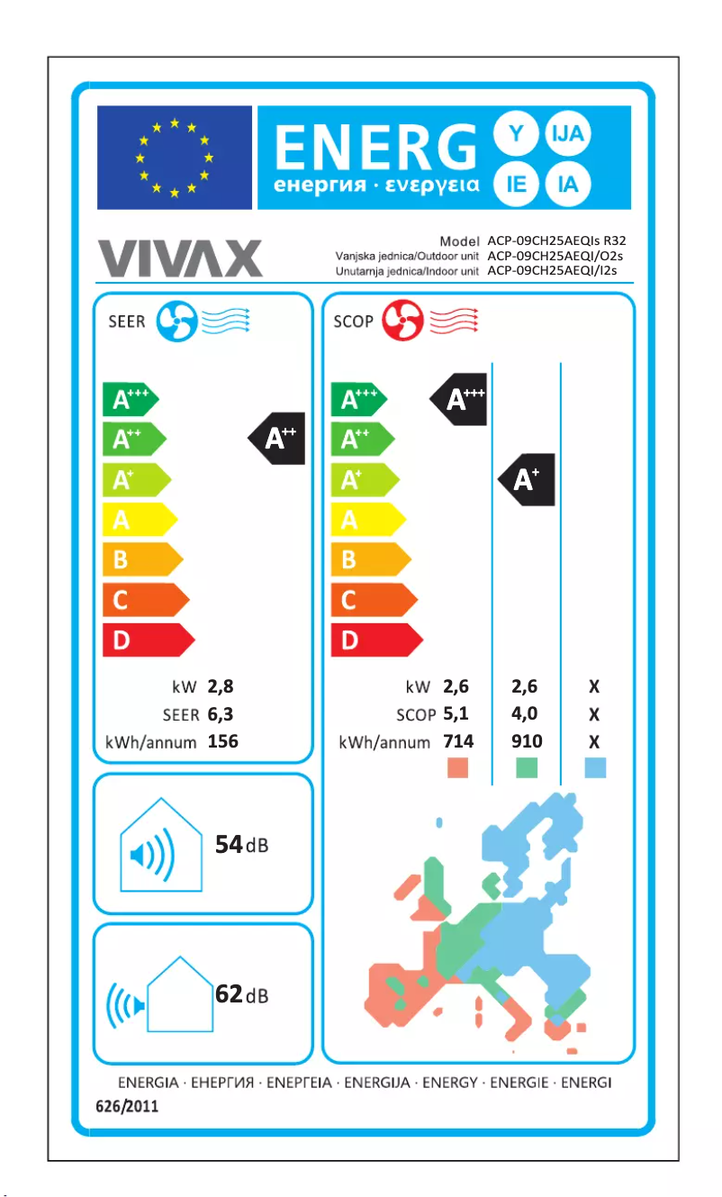 Image de la première page du manuel de l'appareil ACP-09CH25AEQIs R32