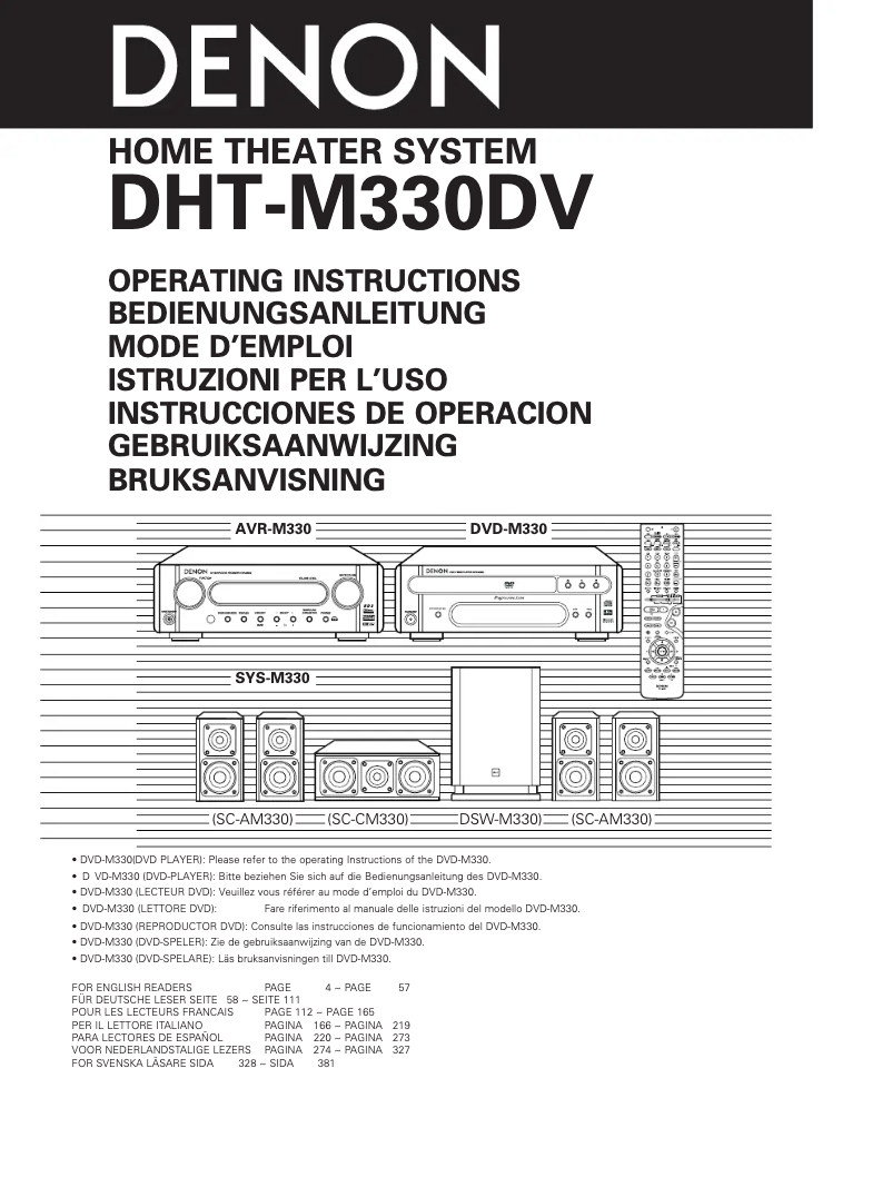 Page n°1 - Manuel utilisateur Denon DHT-M330DV