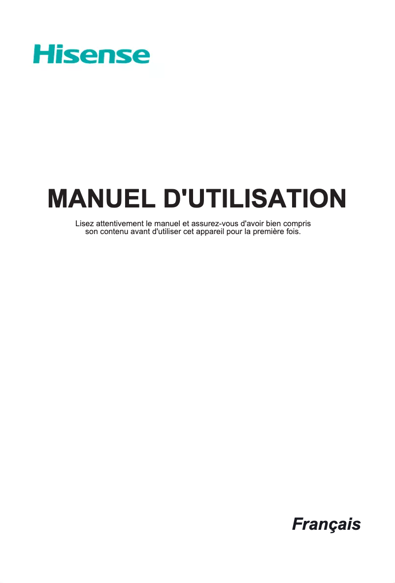 Page 1 de la notice Manuel utilisateur Hisense 58A7GQ